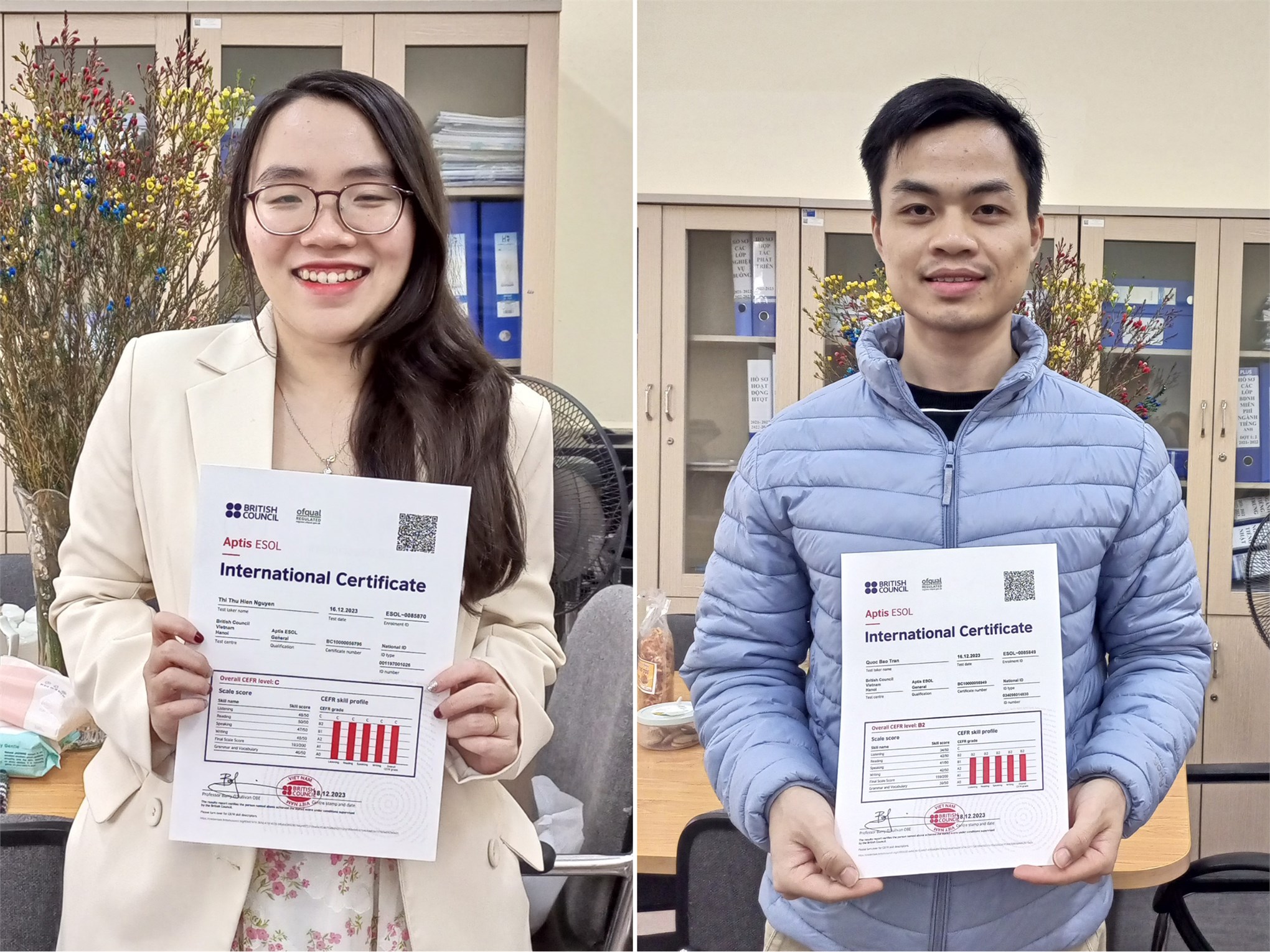 Trường Ngoại ngữ - Du lịch, Trường Đại học Công nghiệp Hà Nội trao chứng chỉ các khóa bồi dưỡng và luyện thi chứng chỉ tiếng Anh Aptis ESOL năm 2023