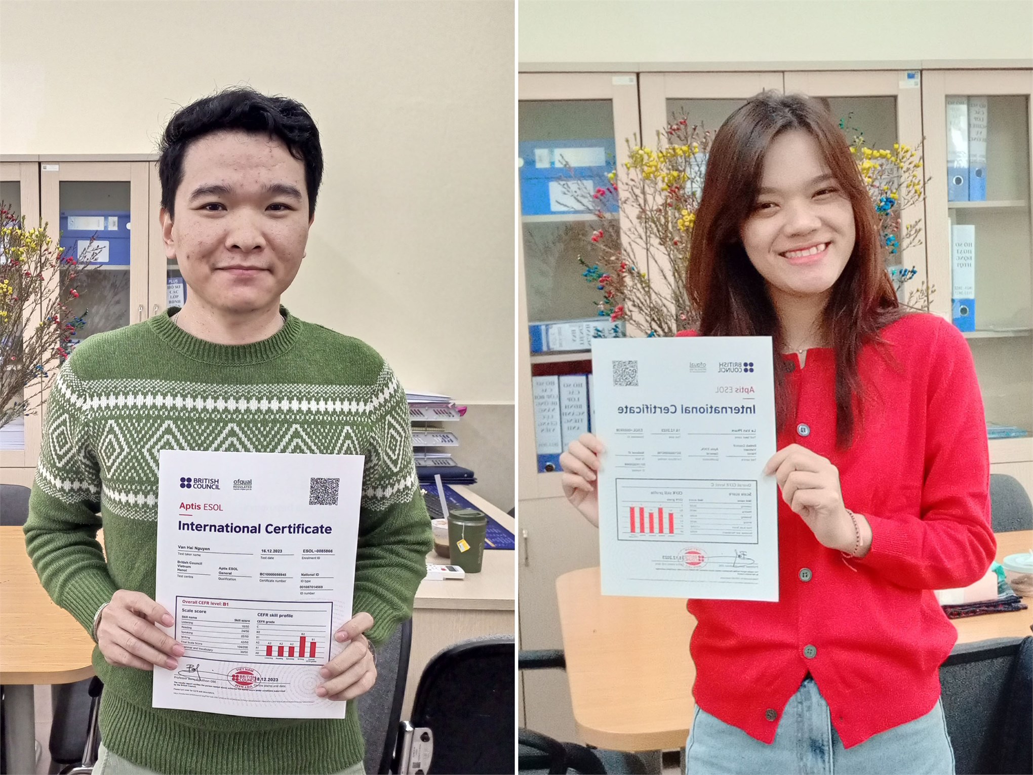 Trường Ngoại ngữ - Du lịch, Trường Đại học Công nghiệp Hà Nội trao chứng chỉ các khóa bồi dưỡng và luyện thi chứng chỉ tiếng Anh Aptis ESOL năm 2023